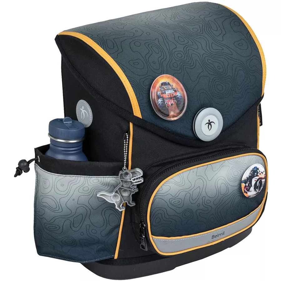Belmil Schulranzen Premium Compact Plus Set 5-teilig Black Grey