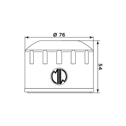 Filtre à huile Meiwa 268164 Type origine