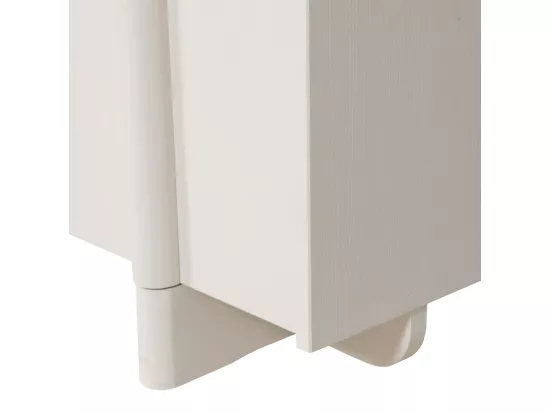 Basu - Armoire 2 portes, 1 tiroir en bois H210cm - Gris clair