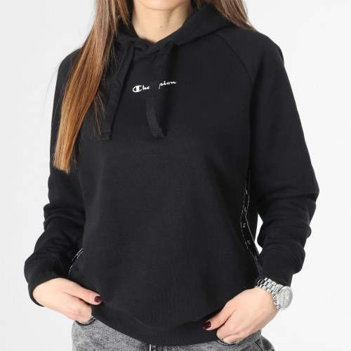 Sweat Capuche A Bandes Femme 116135 Noir