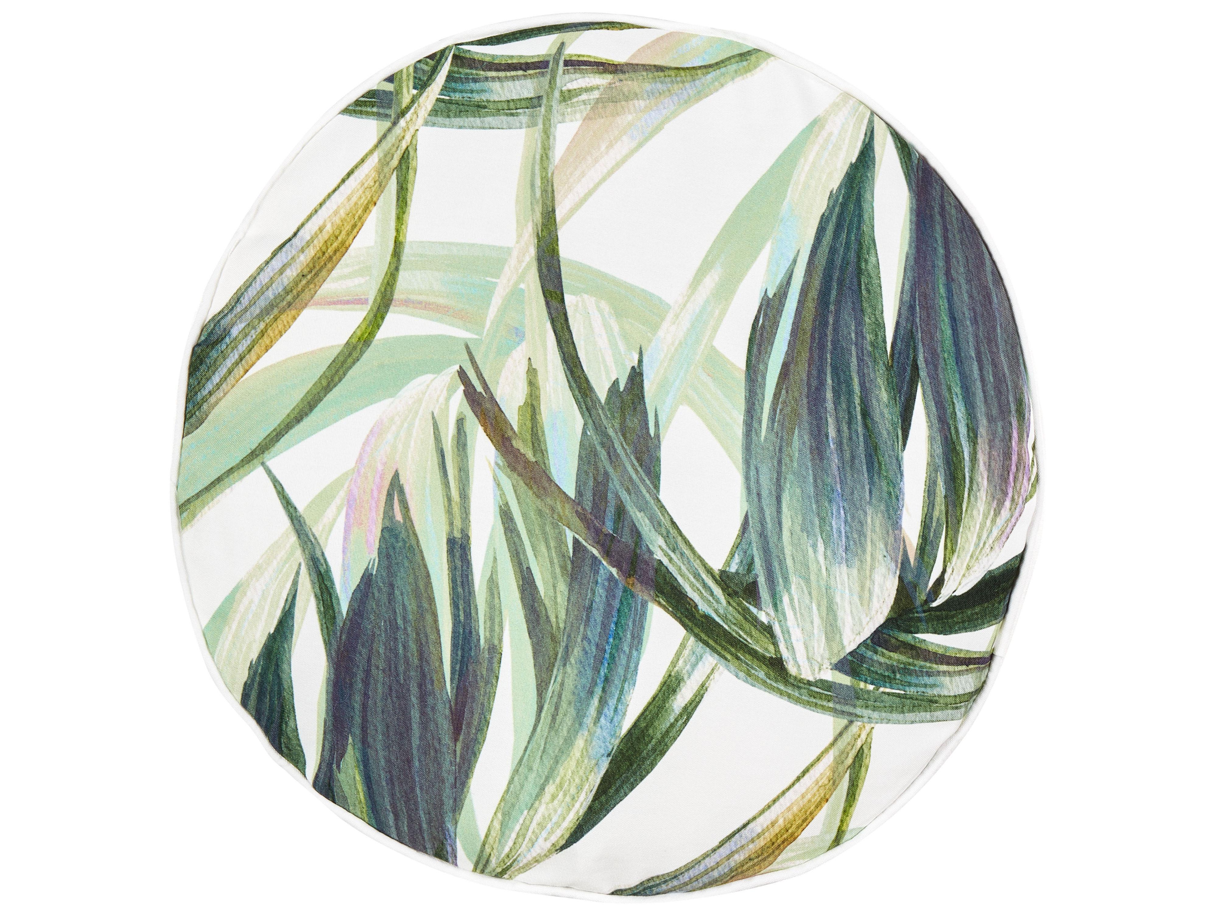 Set van 2 tuinkussens CALDERINA bladpatroon 40 x 40 cm Groen
