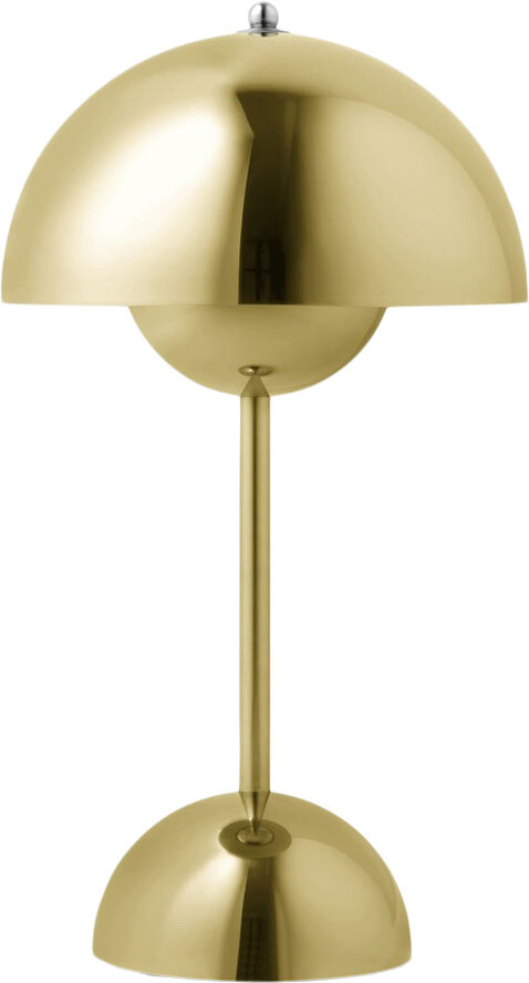 &Tradition Flowerpot Portable Lamp VP9, Magnetic Charger Brass-plated