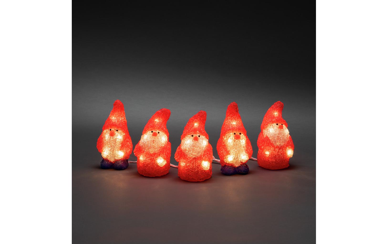 LED-Figur Acryl Santa, 14 cm, 5er SetWeihnachtsfigur