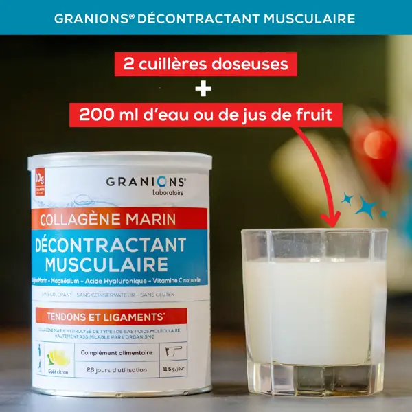 Granions Relaxante Muscular com Colágeno Marinho - Pacote com 3 - Recuperação Muscular 3x300g Tratamento de 3 meses
