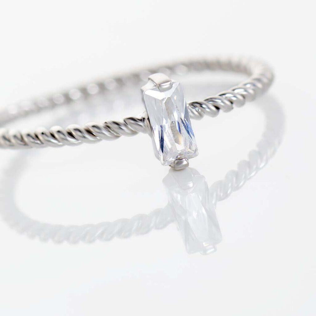 Bague Solitaire Nellette Argent Oxyde De Zirconium