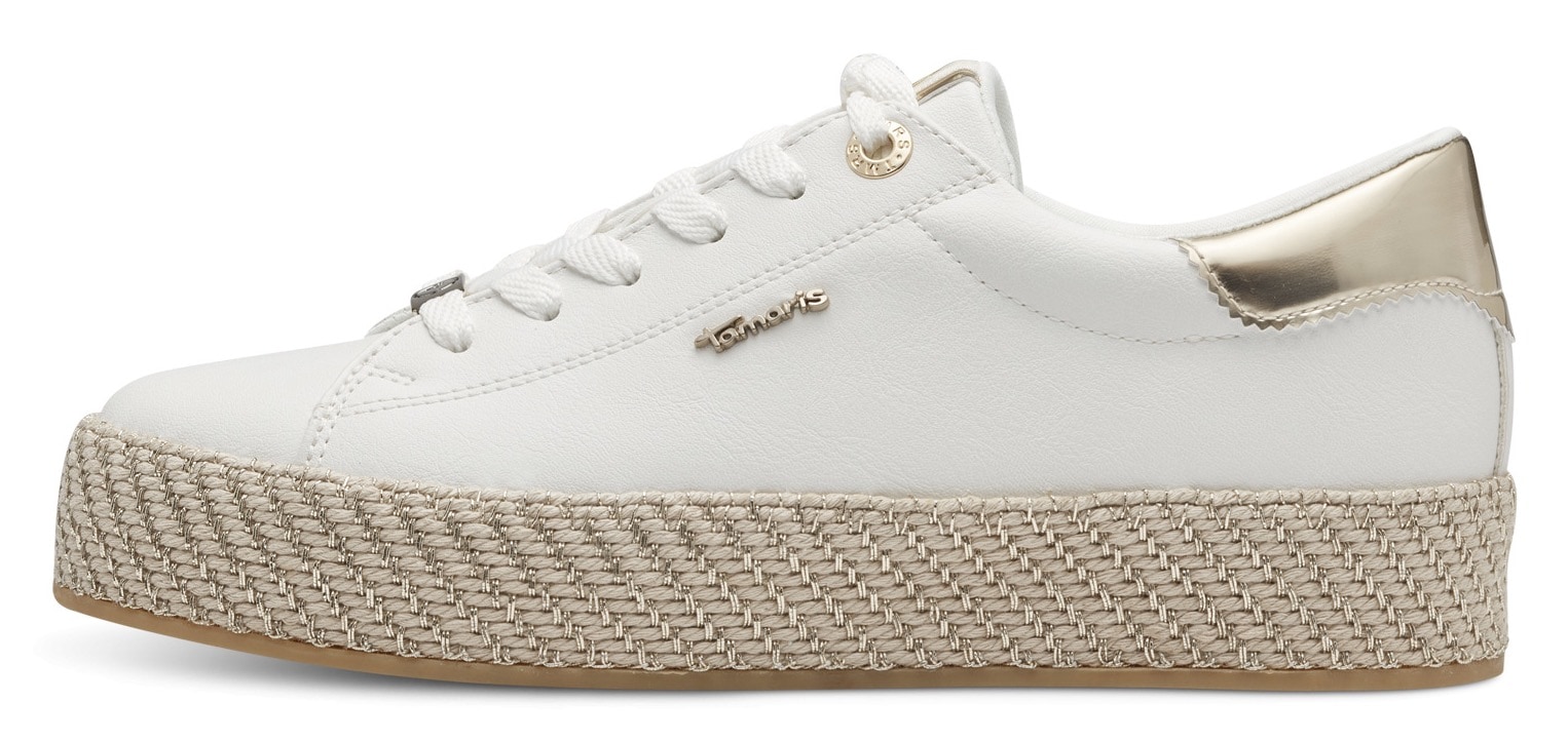 Tamaris Plateausneaker  , Freizeitschuh, Halbschuh, Schnürschuh mit Textilkordel am Plateau