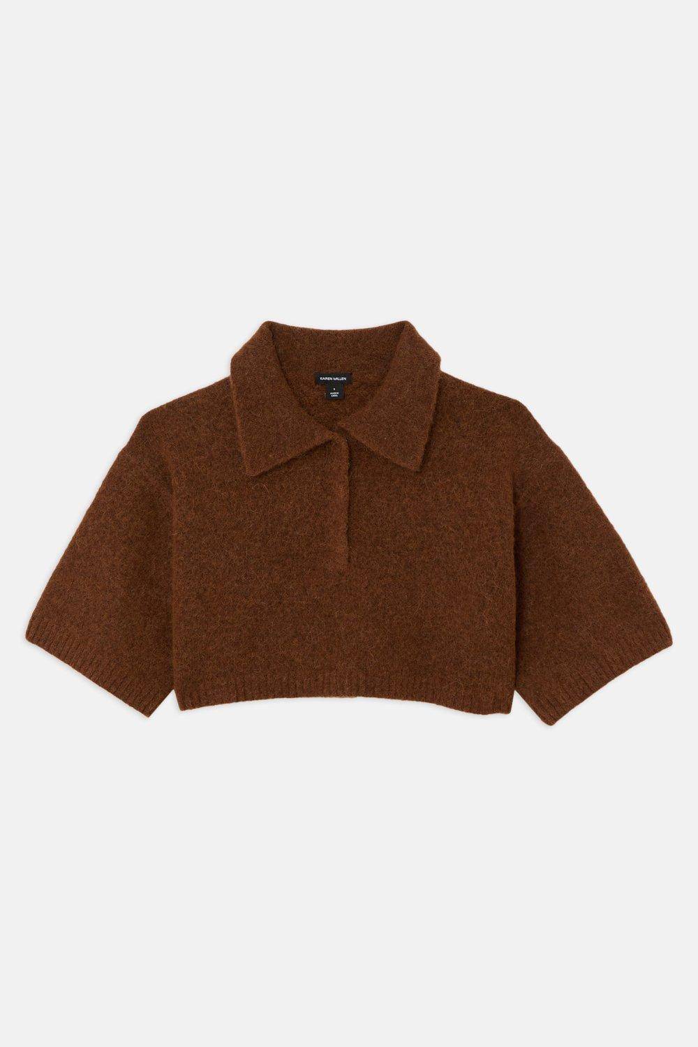 KarenMillen Haut polo en tricot moelleux en laine d'alpaga