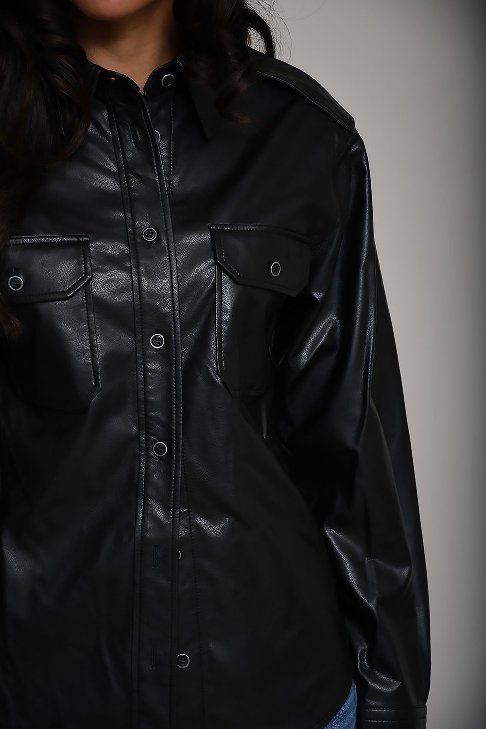 Noee faux leather shirt