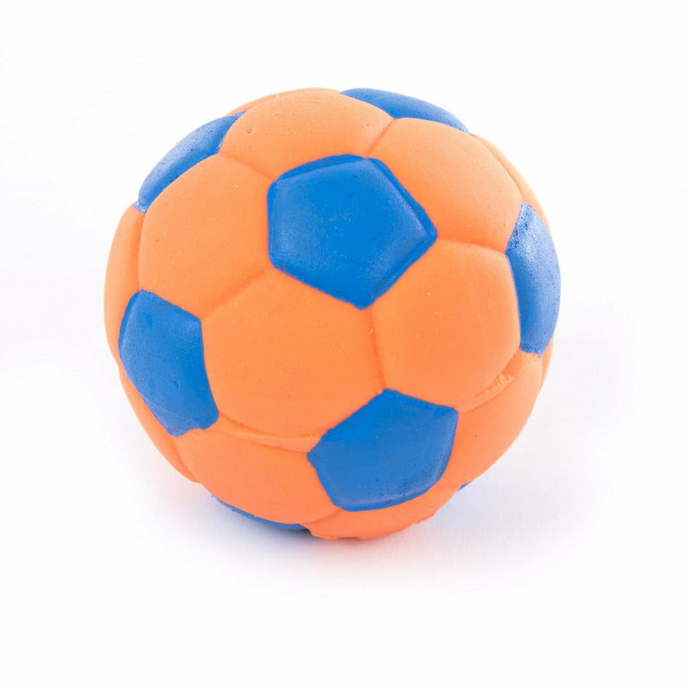 Balle de foot flashy en latex naturel pour chiens