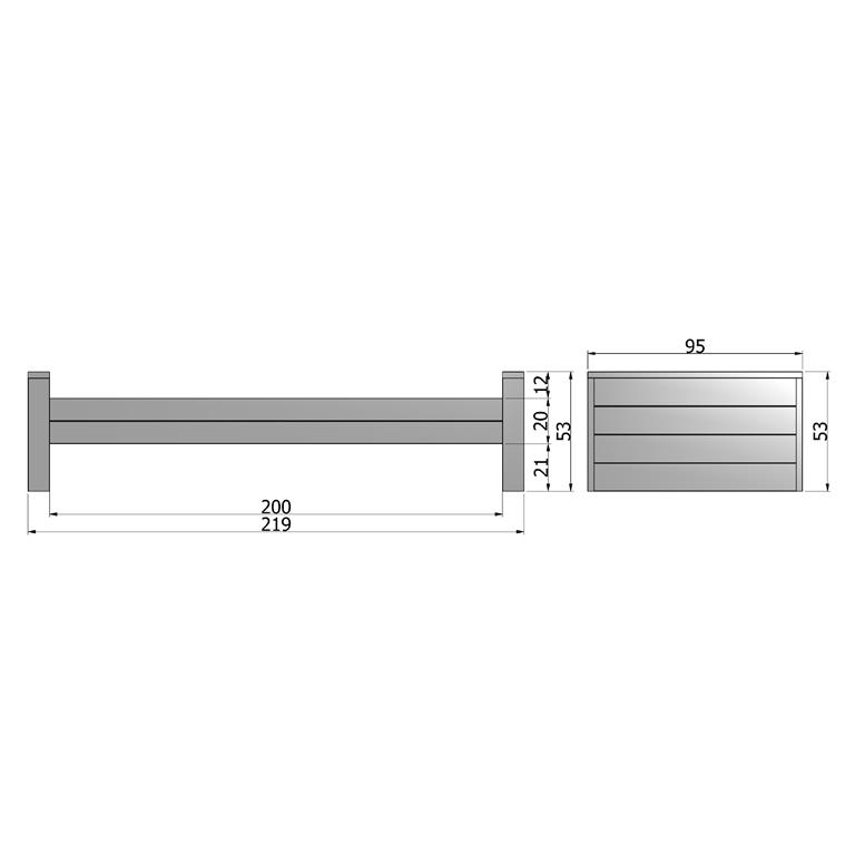 Woood Dennis Bed 90 x 200 cm - Donkergrijs