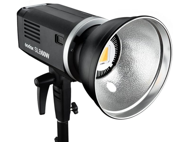 Godox Videoleuchte SLB-60W mit Powerpack LED 60W LED-Studiolampe, 5600K, dimmbar, akkubetrieben