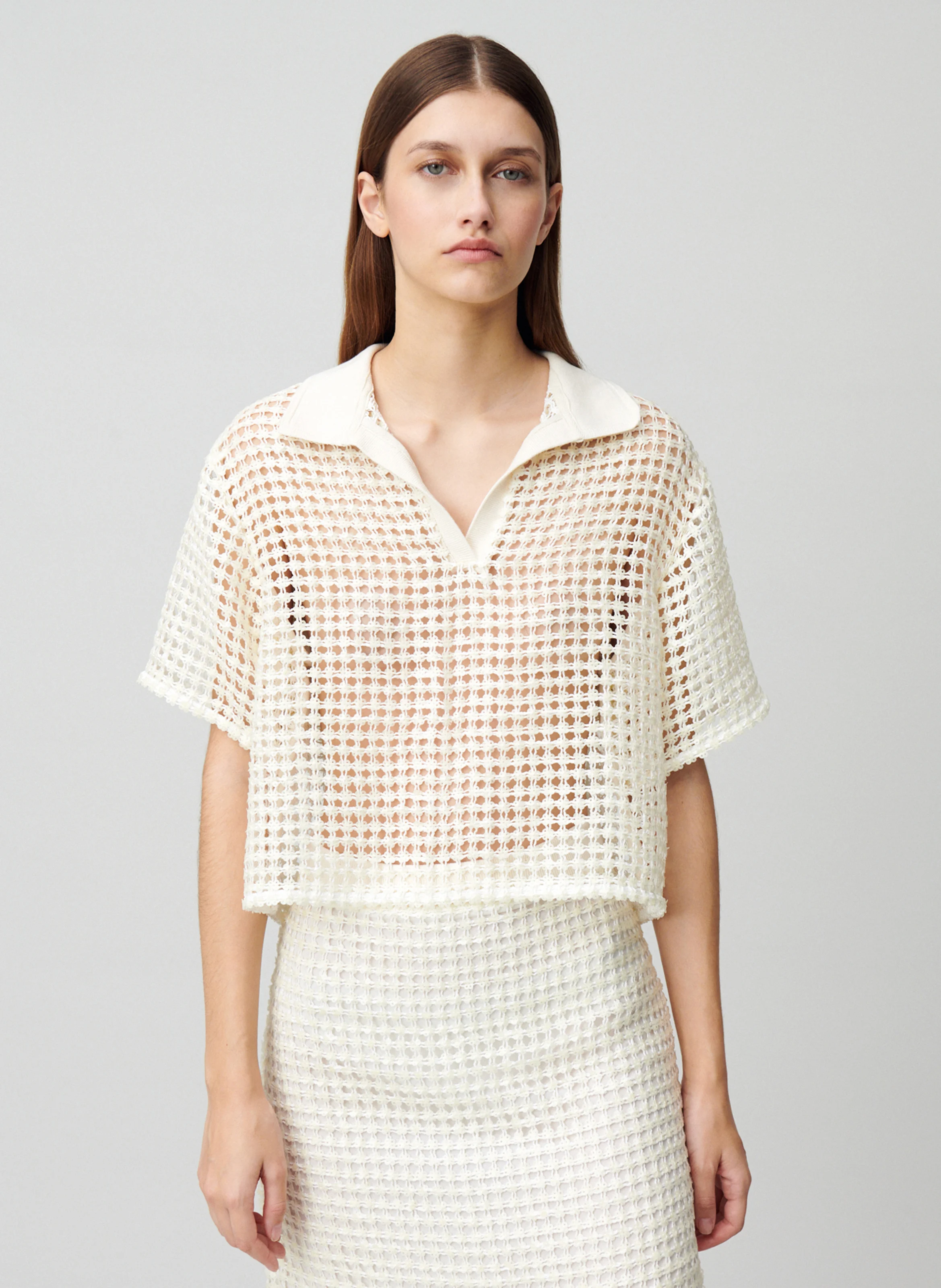 Top droit col classique | Blanc