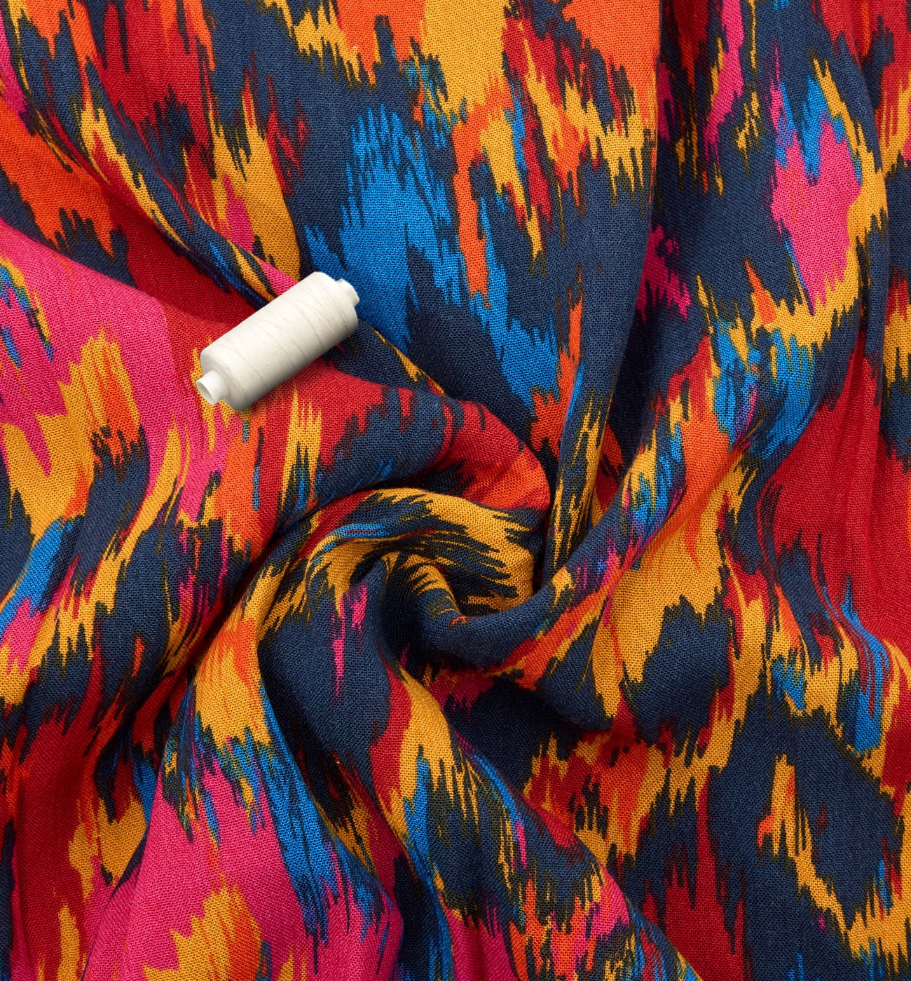 Coupon de 3 m viscose crinkle - Imprimé marine