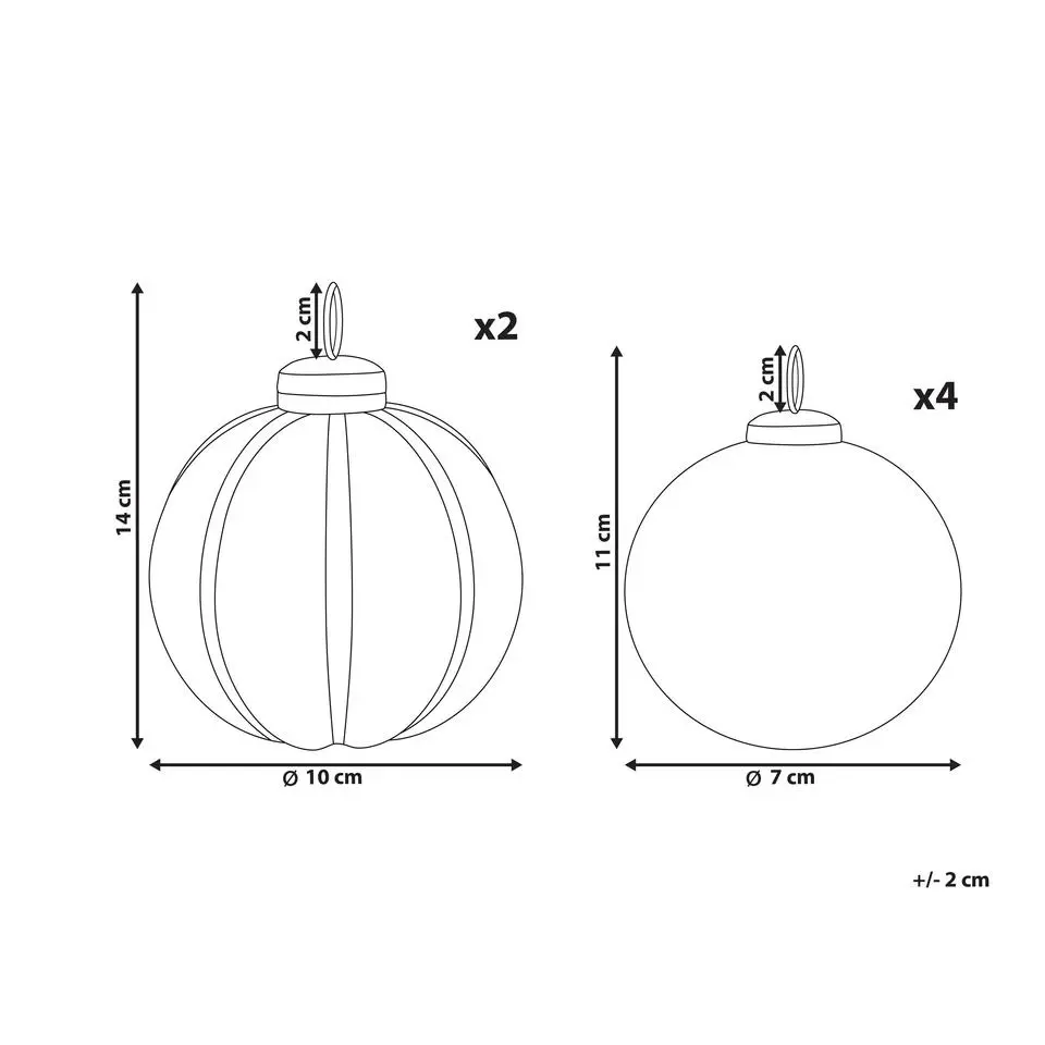 ARGENTIN - Kerstballen set van 6 - Zilver - Glas