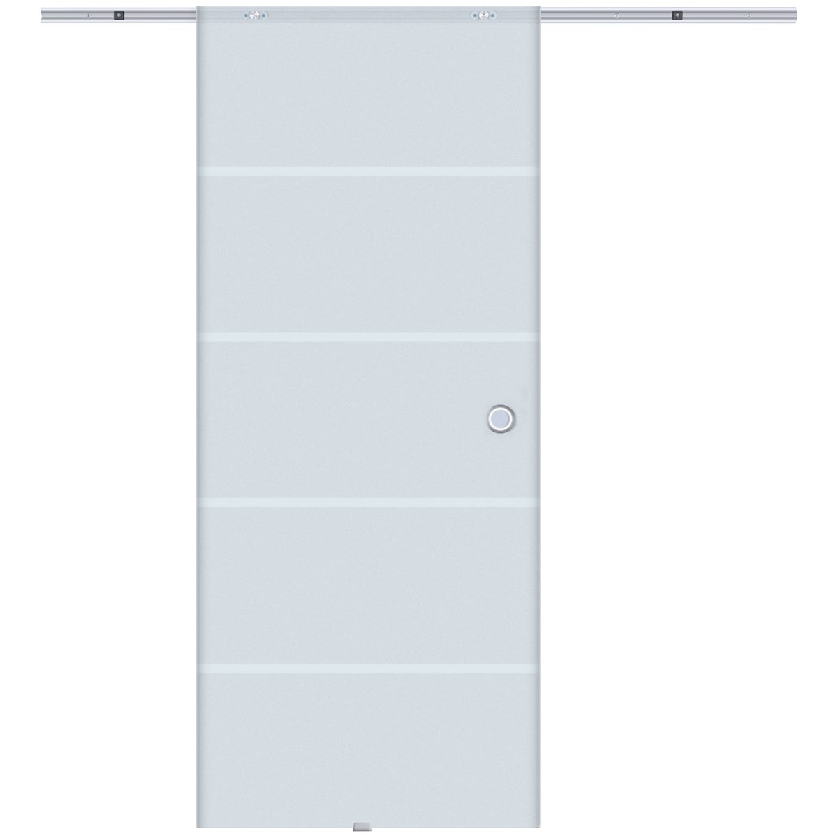 HOMCOM Glazen schuifdeur, schuifdeur, glazen deur, binnendeur, gedeeltelijk gematteerd, 775 x 2050 mm