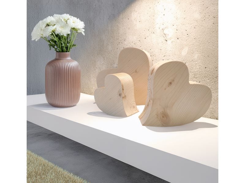 Holz Zollhaus Aufsteller Massivholz Herz klein Bastel- und Dekomaterial