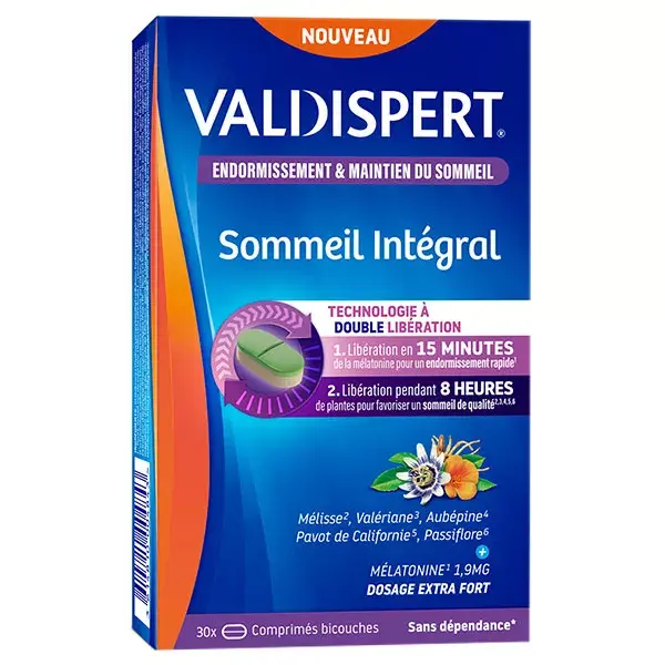 Valdispert Complete Sleep Melatonina 1,9mg e Ervas 30 comprimidos