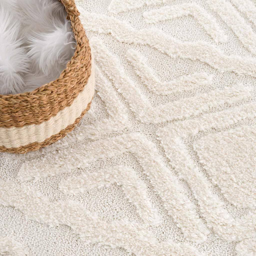 Carpet City Hochflor-Teppich »Focus 3382« rund 20 mm Höhe Boho-Teppich, Hochtief-Muster/ 3D-Effekt, für Wohnzimmer, Schlafzimmer