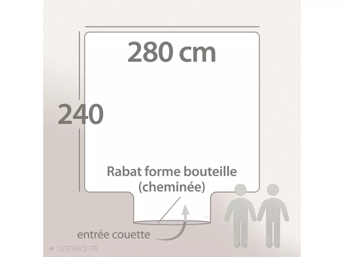 Housse de couette 280x240 cm percale coton MACASSAR Moka