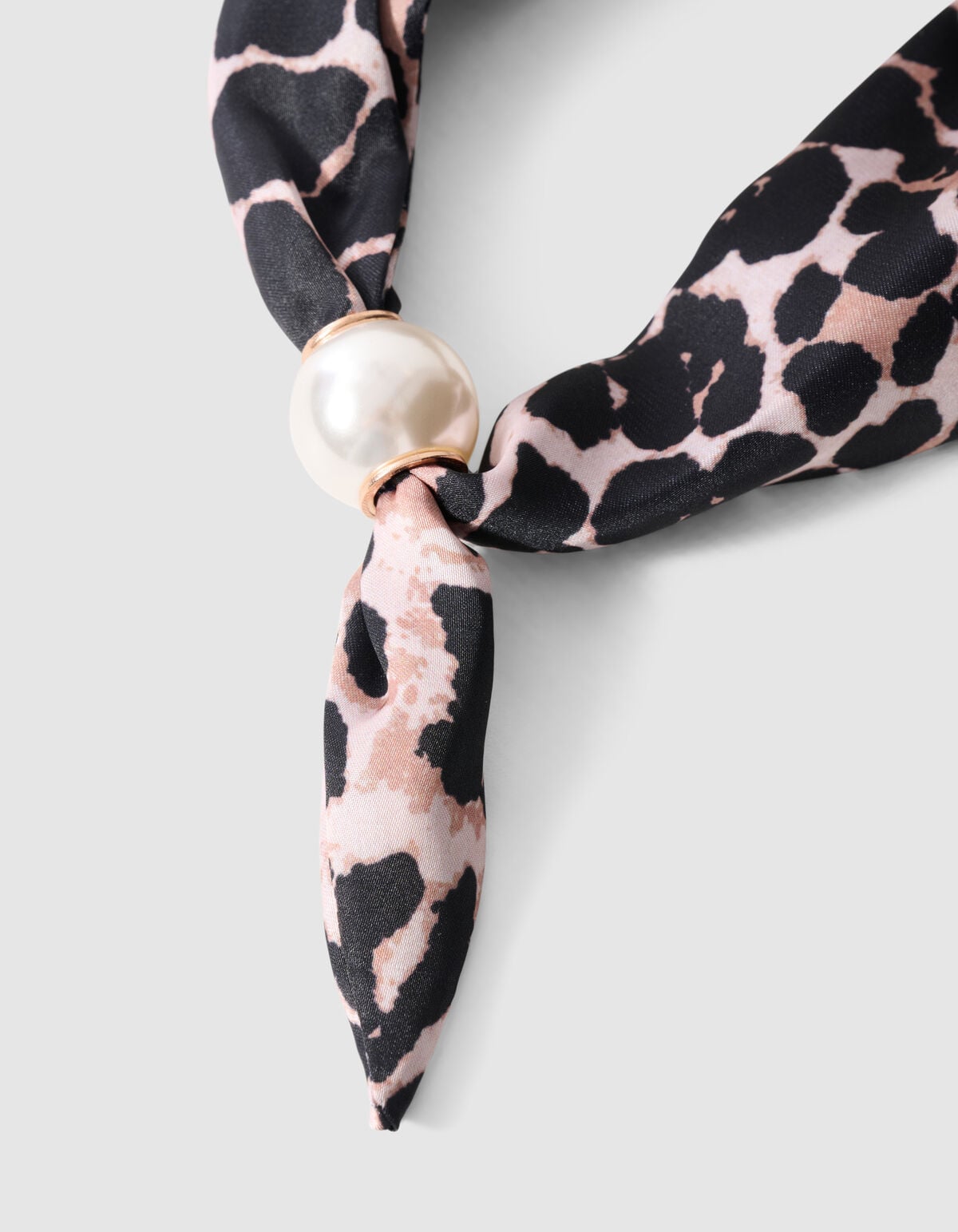 Pearl Leopard Sjaal Ketting Bruin