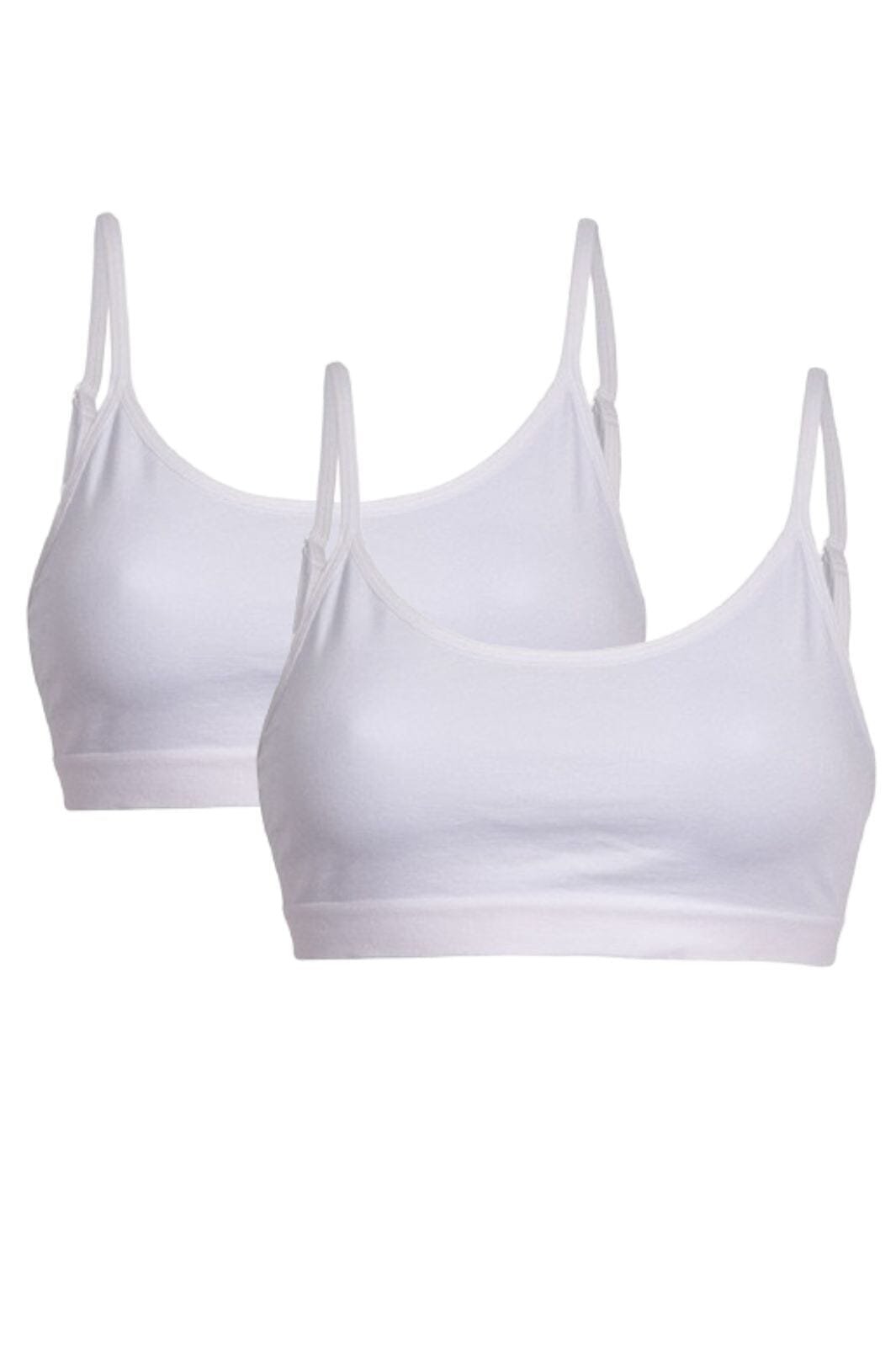 Soft basic Soffi Bra top narrow strap 2 pak white