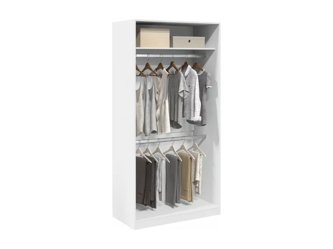 Garde-robe Blanc 100x50x200 cm Bois d'ingénierie