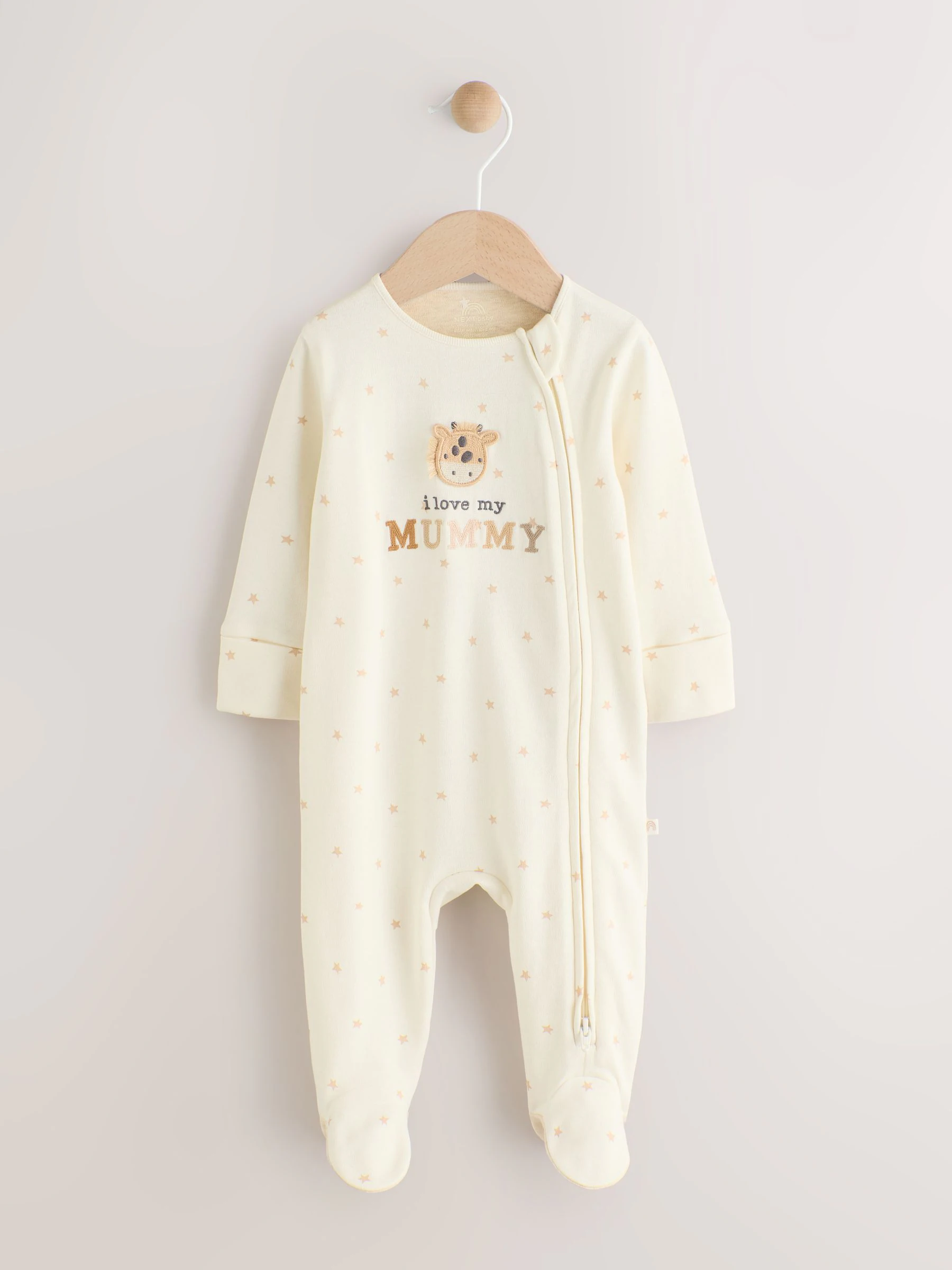 Ecru I Love My Mummy - Babypyjama met tweewegrits (0-18mnd)