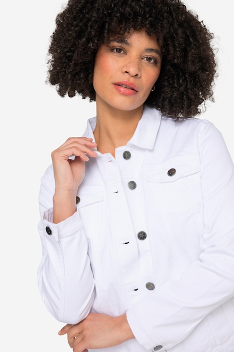Jeansjacke Frieda, Wascheffekte, Hemdkragen, Langarm