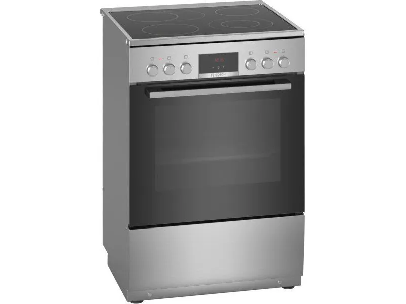 Bosch Serie | 4 HKR39A250U - Komfur - fritstående - bredde: 60 cm - dybde: 60 cm - højde: 90 cm - med selv-rengøring - rustfrit stål