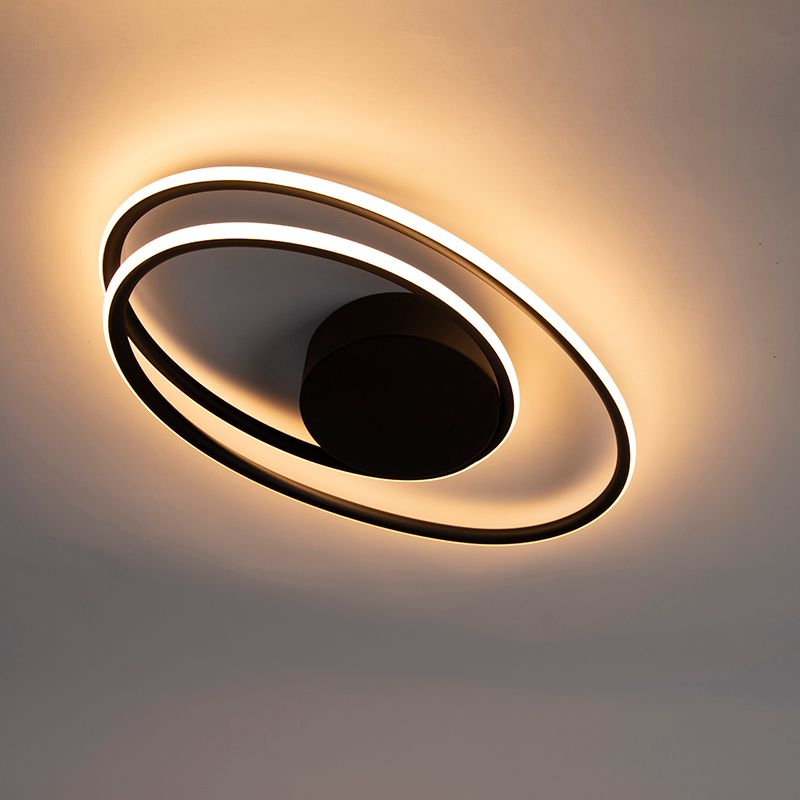 Design plafondlamp zwart incl. LED 3 staps dimbaar - Rowan