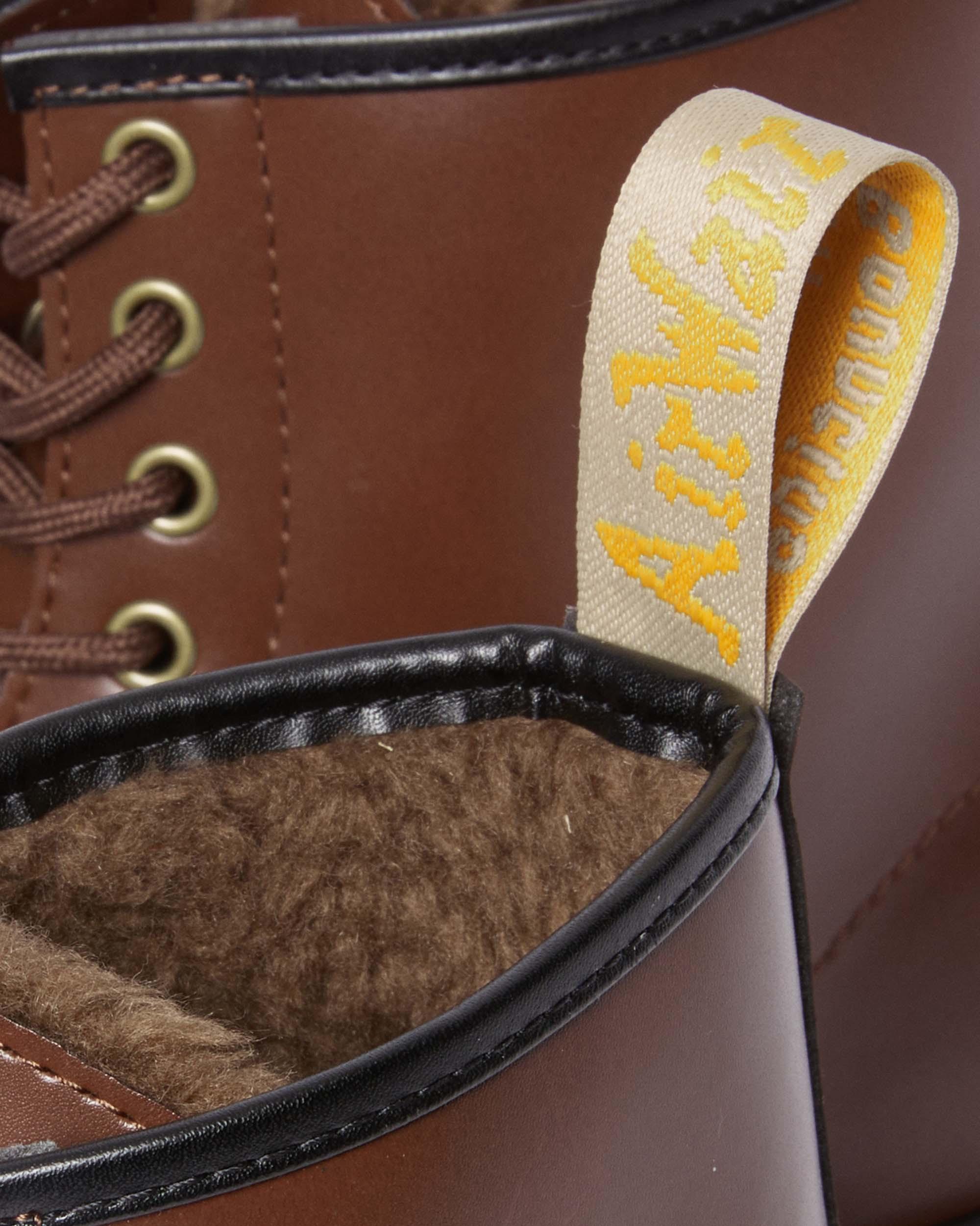 Vegan 1460 Faux Fur Lined Lace Up Boots