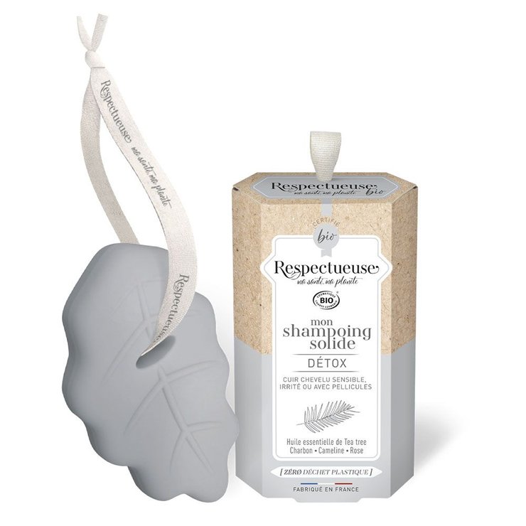 Shampoing Solide Détox Bio 75g Parfum naturel de Tea Tree Respectueuse