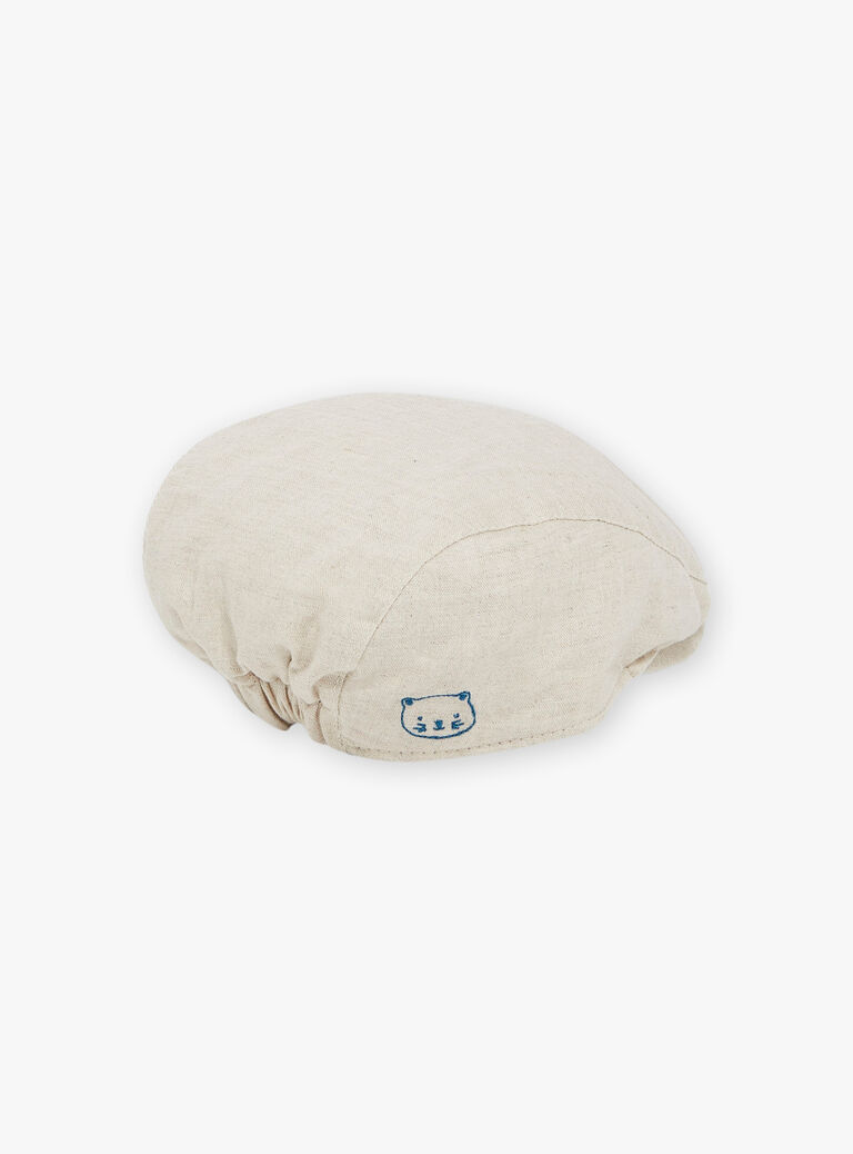 Béret beige en lin