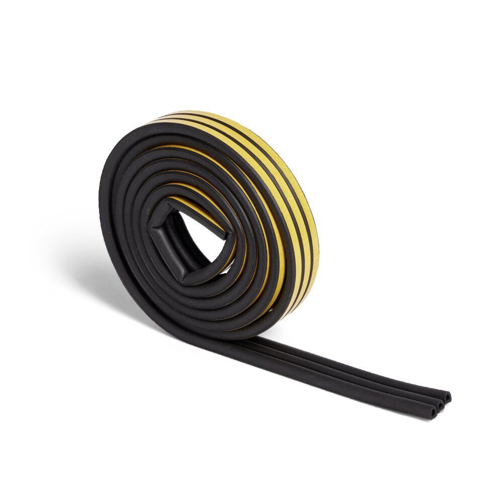 Joint d'isolation adhésif rond pour porte et fenêtre 9mm L7,5m noir