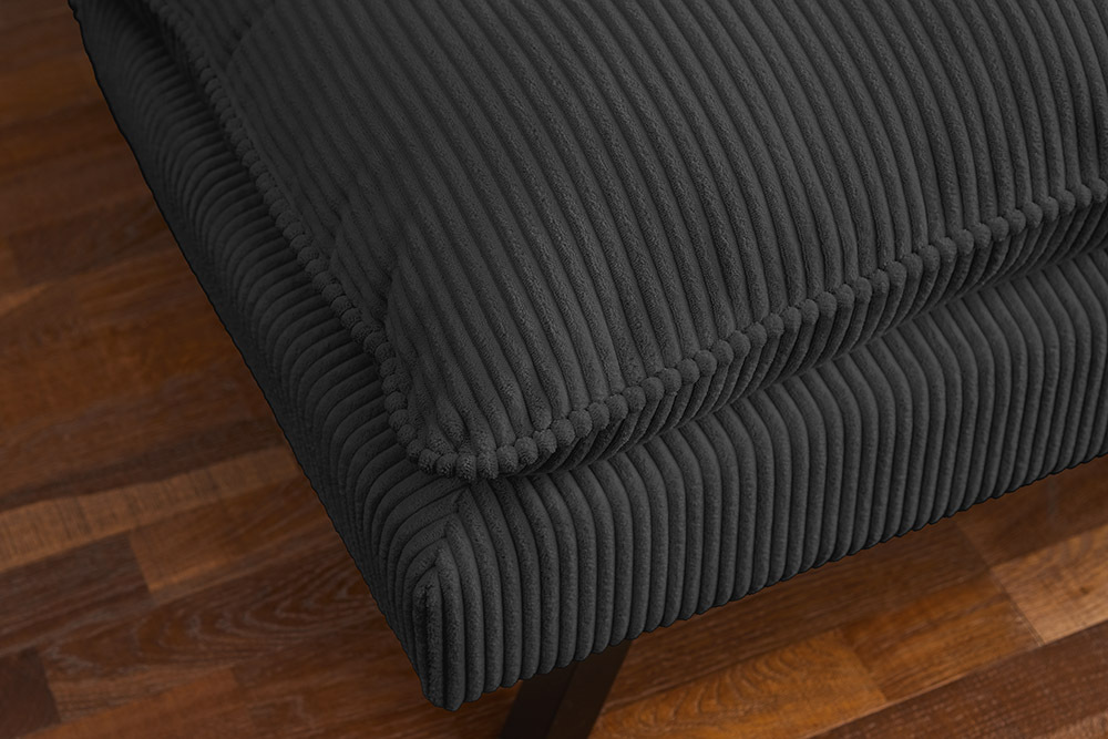 Modernes Schlafsofa COCOONING 190cm grau Cord 3-Sitzer Couch