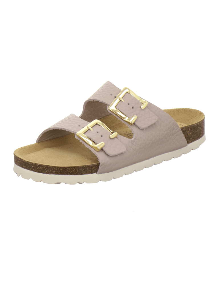 Pantoletten Damen Zweischnaller beige