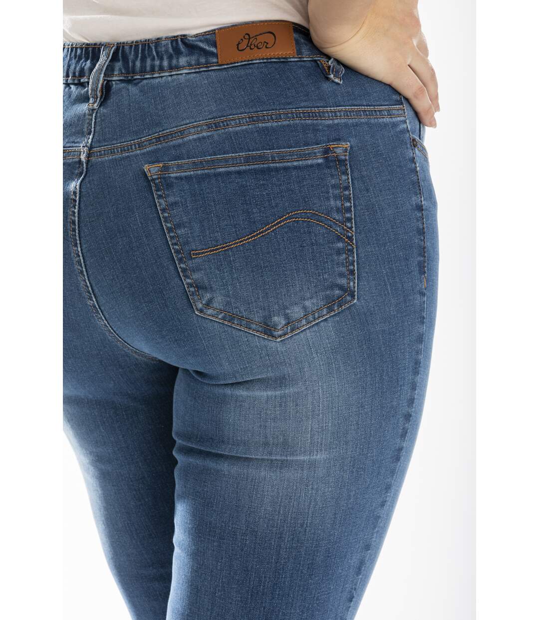 Jeans coupe droite bootcut stone brossé BLEU