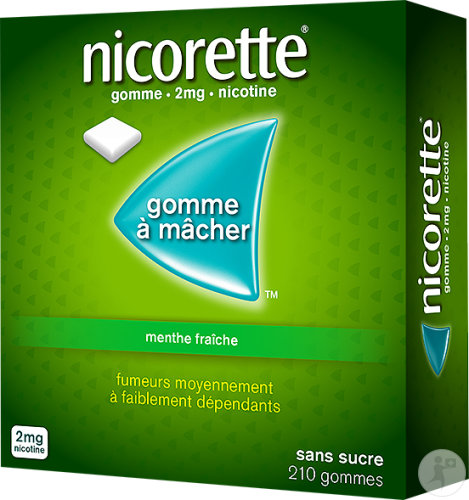 Nicorette 2mg Nicotine Gommes À Mâcher Menthe Fraîche Sans Sucre 210 Pièces