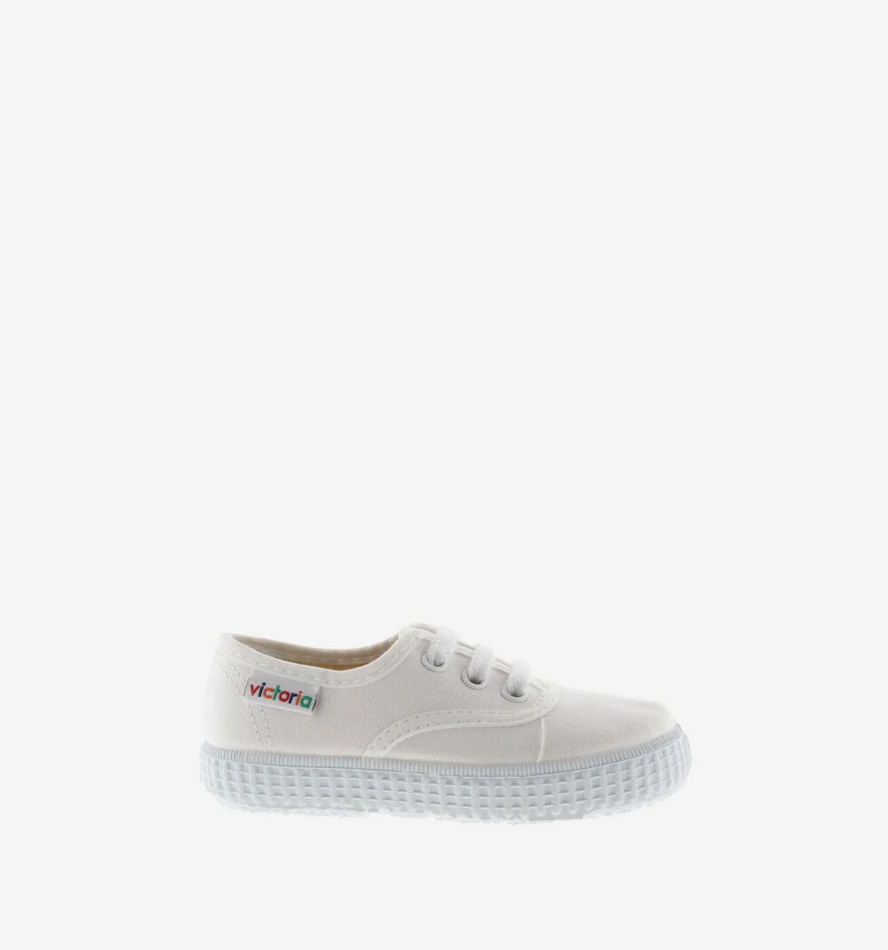 1915 INGLESA TENNIS TOILE BIOLOGIQUE Baskets en toile unisexe à lacets BLANCO