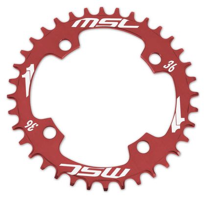 MSC Plateau CNC Alu 7075 Narrow Wide 4 branches 104mm Rouge
