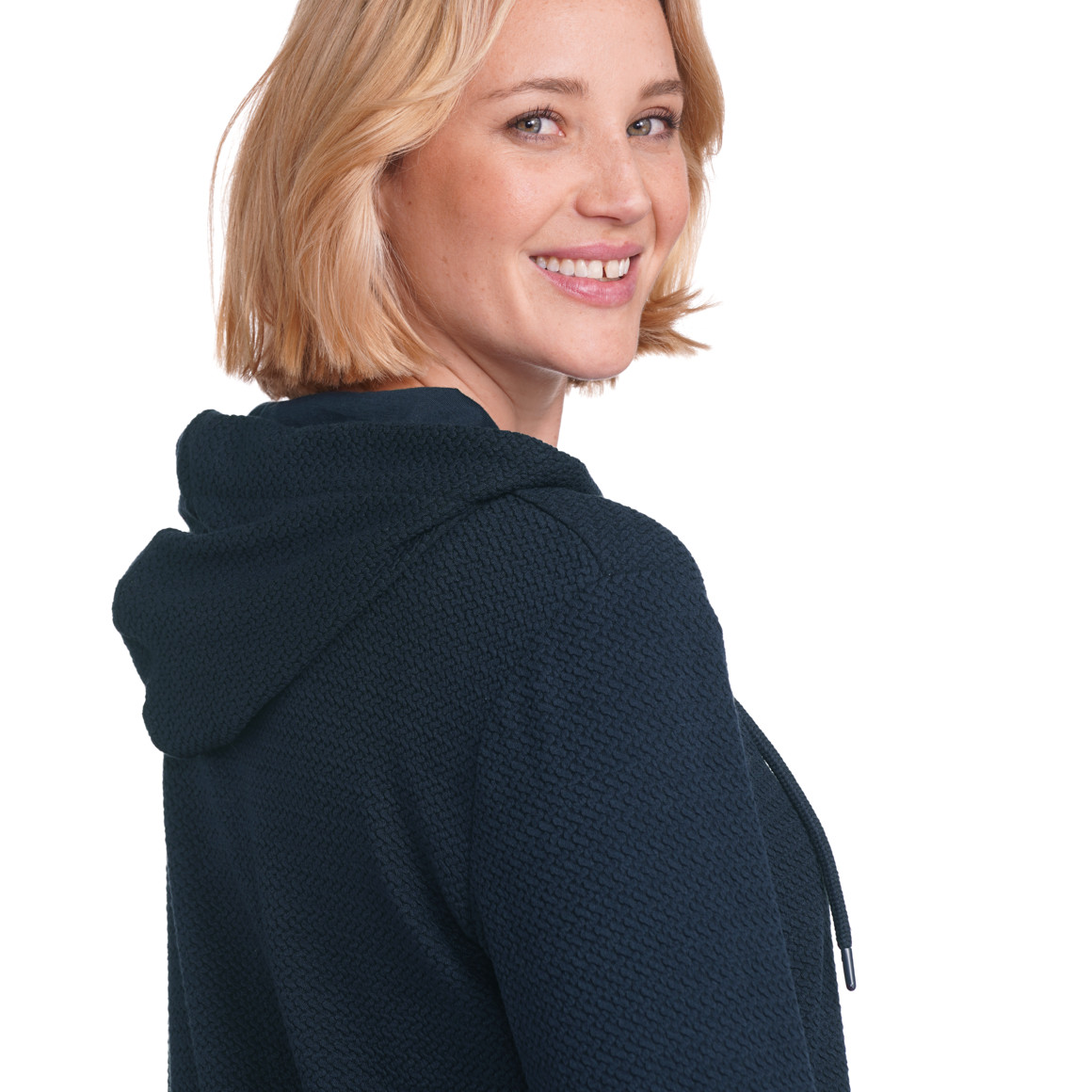 Gina Benotti Damen Hoodie mit Bluseneinsatz dunkelblau