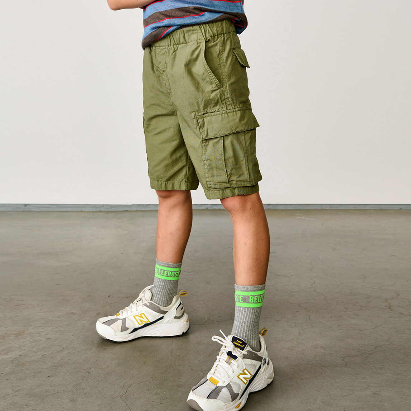 Bellerose Short Cargo en Toile de coton Paz vert kaki