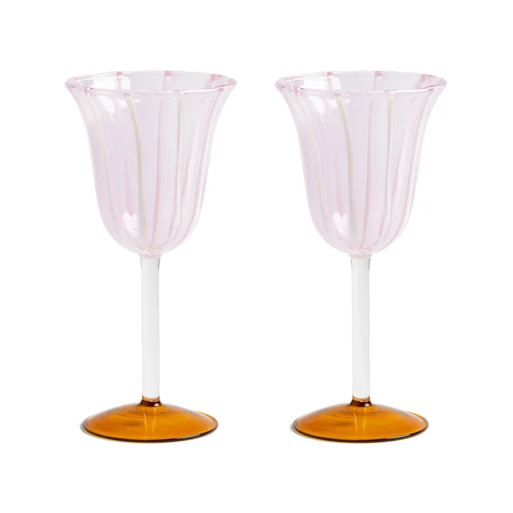 &klevering - Eve Weinglas 180 ml, pink (2er-Set)