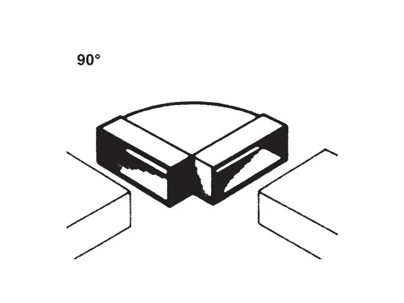 Wallair 20200112 Fladkanals-ventilationssystem 100 Rørbue 90°