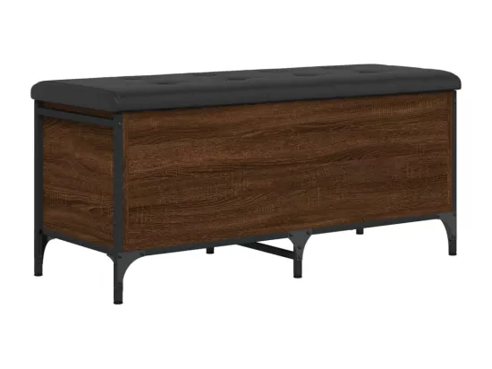 Banc de rangement chêne marron 102x42x45 cm bois d'ingénierie