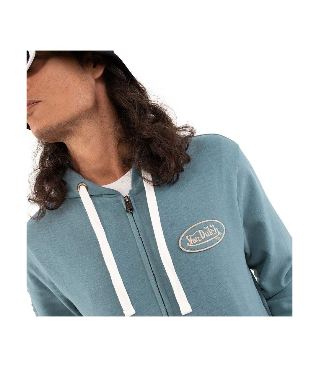 Sweat zippé avec capuche homme molletonné en coton Camp