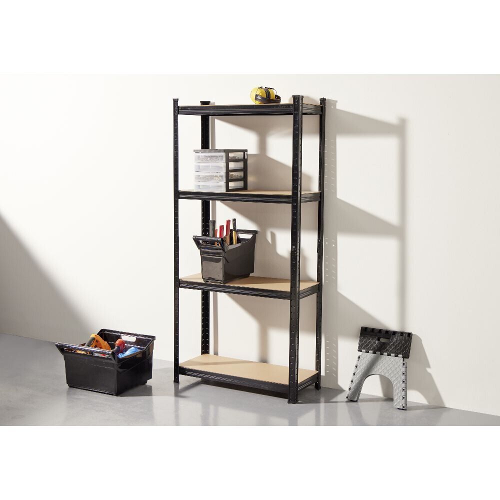 Étagère sur pied bois métal 4 niveaux 75xH149x30cm