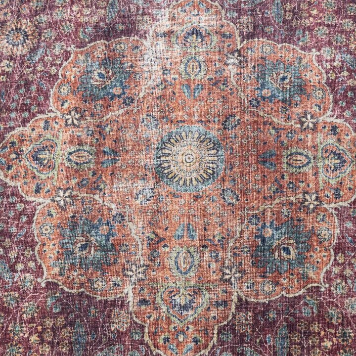 Rond binnen- en buitenkleed - Kairo Medaillon Bordeauxrood