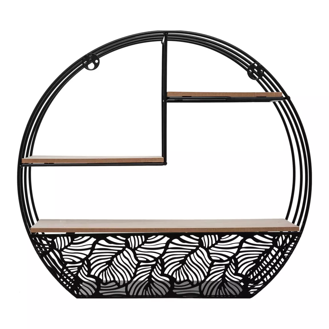 Etagère déco ronde métal (H36 cm) Théo Noir
