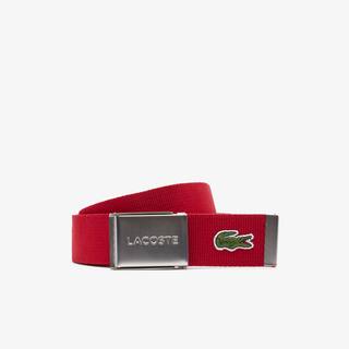 Ceinture sangle boucle gravée Lacoste Édition Made in France Ceintures - Rouge - Lacoste - Homme
